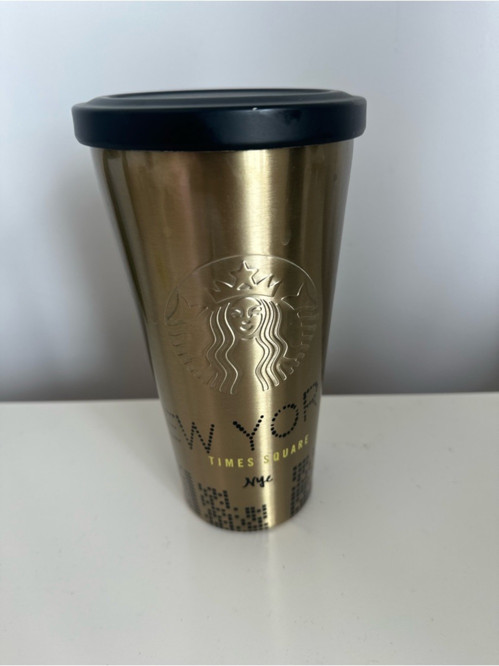 2014 Starbucks New York City Times Square Tumbler Stainless Steel 16 oz no straw